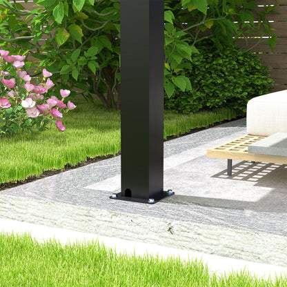 Louver Pergola Adjustable Steel Louvers & Frame - Black