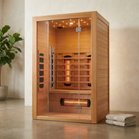 Heliox LuminaWood Infrared Sauna Cabin — Studio Shot