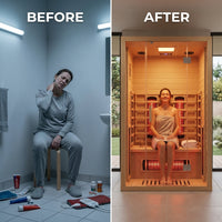 NovaTherm DualVista Infrared Sauna Cabin — Before & After