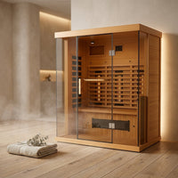 NovaTherm DualVista Infrared Sauna Cabin — Studio Shot