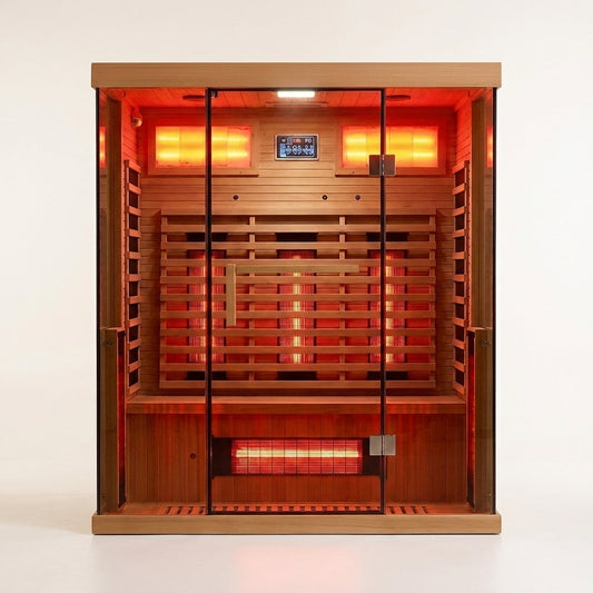 NovaTherm DualVista Infrared Sauna Cabin — Studio Shot