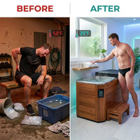 TimberChill Glacier Pro Cedar Cold Plunge — Before & After