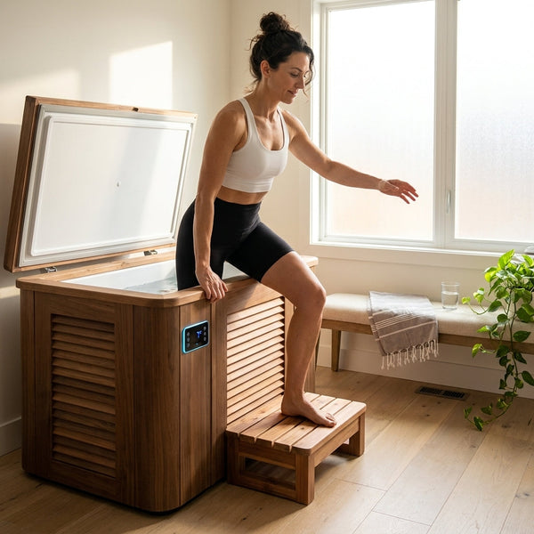 Cold Plunge Tub Designed for Daily Recovery, Cedar Cabinet, 304 Stainless Steel, High-Capacity Chiller